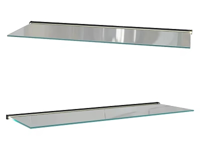 Sleek Glass Storage Shelves With Metal Frames For Bathroom And Kitchen Organization 3d model
