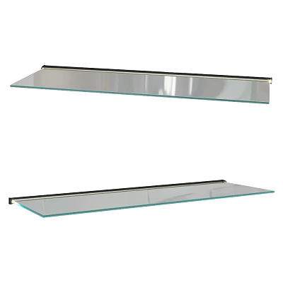 Sleek Glass Storage Shelves With Metal Frames For Bathroom And Kitchen Organization 3d model