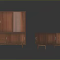 Modern Wooden Display Cabinet And Storage Cabinet With Glass Doors And Tapered Legs