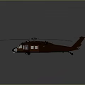 Modern Black Helicopter Featuring Rotors And Shiny Fuselage On Gray Background