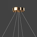 Modern Illuminated Pendant Light With Transparent Glass Wavy Lines And Metal Frame Design
