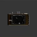 Vintage Digital Camera With Open Design Brown Leather Case And Metal Lens