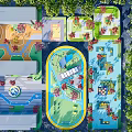 Waterfront Landscape Design With Lush Greenery Pedestrian Paths And Recreational Areas