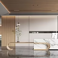 Modern Front Office Front Desk 3d model