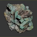 Natural Blue Green Crystalline Mineral Specimen With Raw Stone And Colorful Hues Structure