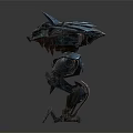 Detailed Mechanical Creature With Spiked Armor And Metallic Exoskeleton Design 3d model