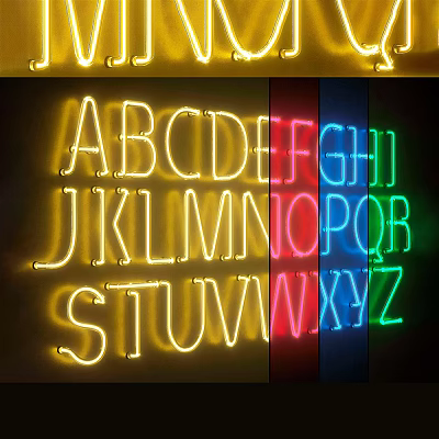 Colorful Neon Alphabet Letters Decorative Lights with Bright Colors for Room Decoration 3d model