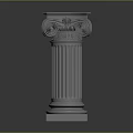 Classical Architectural Landscape Featuring White Corinthian Column With Intricate Capital And Fluted Shaft