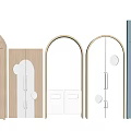 Modern Double Doors With Round Decorative Cutouts And Multiple Color Finishes