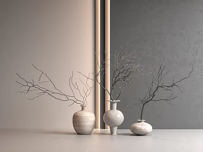 Silent Flower Art Silent Flower Vase Flower Art Silent Dried Branch 3d model