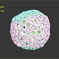 Silver Decorative Sphere With Crystal Like Circles On Shiny Reflective Ornamental Surface