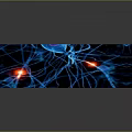 Deep Blue Cosmic Background With Radiant Spiral Patterns And Circuit Board Floor For Space Technology