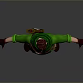 3D Model Of Archer In Green Outfit With Quiver Red Gloves And Brown Boots