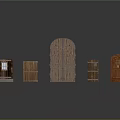 Various Wooden Entrance Doors With Carved Details And Different Panel Designs