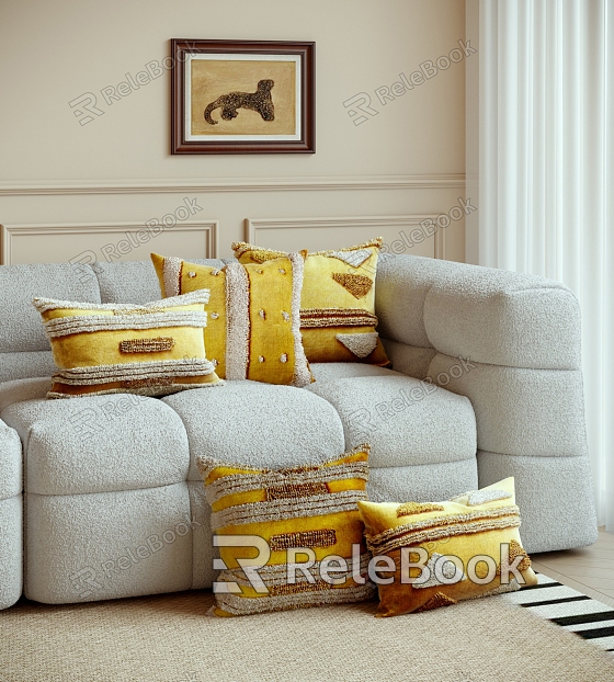 Cream wind wool pillow combination model