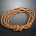 Brown Twisted Rope With Coiled Shape And Secure Knot Design Feature 3d model