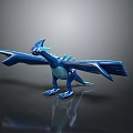 Shiny Blue Winged Dragon Figurine Depicting Mythical Fantasy Creature Character
