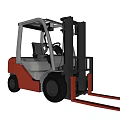 Red And Gray Industrial Forklift Heavy Duty Material Handling Equipment With Lifting Forks