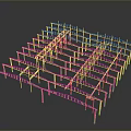 Iron frame large iron frame iron frame house factory industrial iron frame iron ladder rigid ladder work frame rigid scaffold 3d model