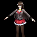 Anime Style Game Movie Character 3D Model in School Uniform and Bikini