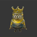 Cute Minion Character Wearing Golden Crown And Blue Armor With Cape