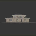 Two Story Wooden House Exterior With Gray Roof Green Grass And Path