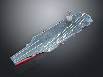 Large Military Aircraft Carrier With Extended Flight Deck And Naval Design Features 3d model