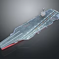 Large Military Aircraft Carrier With Extended Flight Deck And Naval Design Features