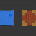 Colorful Cubes With Blue Top Yellow Pink Sides And Red Wooden Stack With Golden Corners