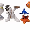 Diverse Animal Shaped Decorative Ornament Set With Cute Cartoon Styles For Home Decor