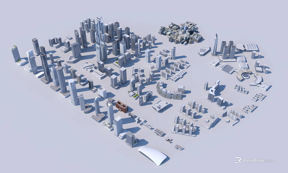 3D City Models Architectural Complexes With Various Style Buildings And Urban Layout 3d model