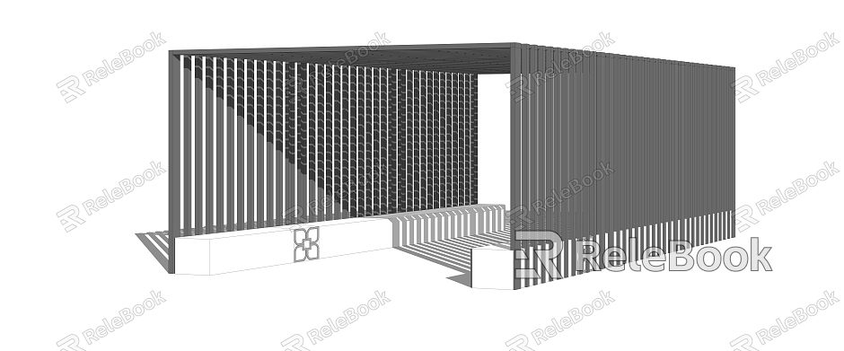 Now the outdoor landscape corridor structure model