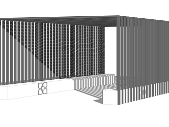 Now the outdoor landscape corridor structure 3d model