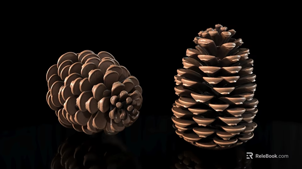 Cozy Tree House Design With Natural Pine Cones And Wooden Details 3d model 