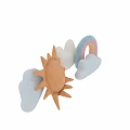 Cute Cloud Rainbow and Sun Shaped Soft Decorative Pillows for Home Decoration