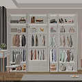 Modern Spacious White Wardrobe With Embedded LED Lights For Clothes Bags And Home Accessories Storage