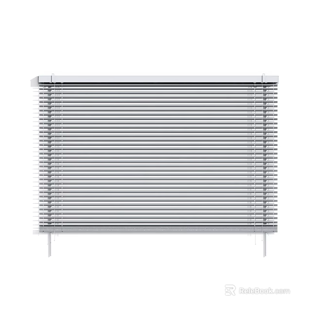 Modern Horizontal Window Blinds With Adjustable Slats For Light Control And Privacy 3d model 