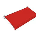 Durable Red Retractable Awning With Metal Frame For Outdoor Use 3d model