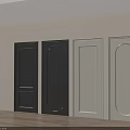 Stylish Hinged Doors In Black And Light Gray With Different Panel Designs For Home Interior