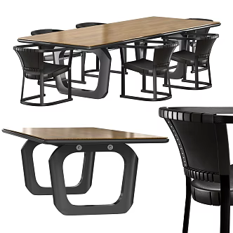 Modern Dining Table and Chair 3d model