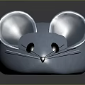 Blue Cartoon Mouse Game And Movie Character With Big Ears Simple Design
