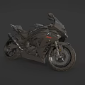 Black Sports Motorcycle With Sleek Design Alloy Wheels And Sporty Seat