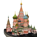 Historic Architectural Structure With Colorful Onion Domes Golden Spire And Red Walls