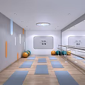 Modern Yoga Fitness Training Space With Spacious Room Exercise Balls Yoga Mats And Barre