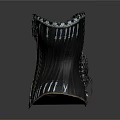 Black Corset Featuring Intricate Lace Details And Decorative Lacing Design