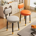Stylish Gray and Orange Leisure Chairs with Leather Seats Black Legs and Gold Tips