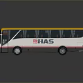 White Bus Body With Yellow Roof SHAS Logo Side Windows And Wheels