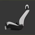 Modern Gray And White Car Seat With Red Stitching And Seatbelt Buckle Design