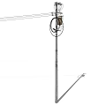 Roadside Electric Pole With Power Lines Transformer And Electrical Fixtures
