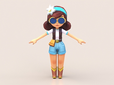 Cartoon girl cartoon character cartoon woman cartoon image 3d model